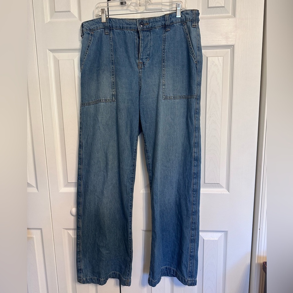 Sanctuary Blue Wide Leg Barrel Jeans